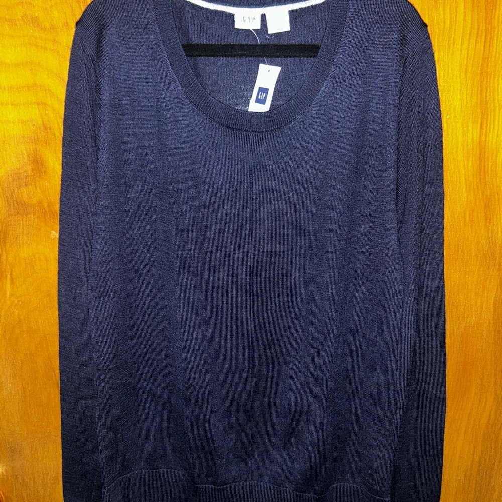 Gap Navy Blue Merino Crewneck Sweater